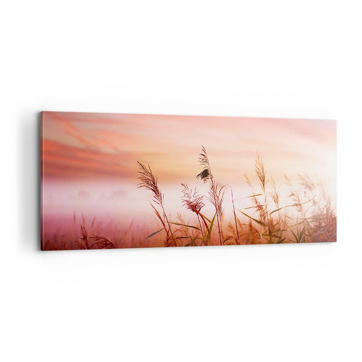 Panorama Bilder auf Leinwand 100x40cm Leinwandbild Wiese Getreide Natur Gross Wanddeko Bild Schlafzi
