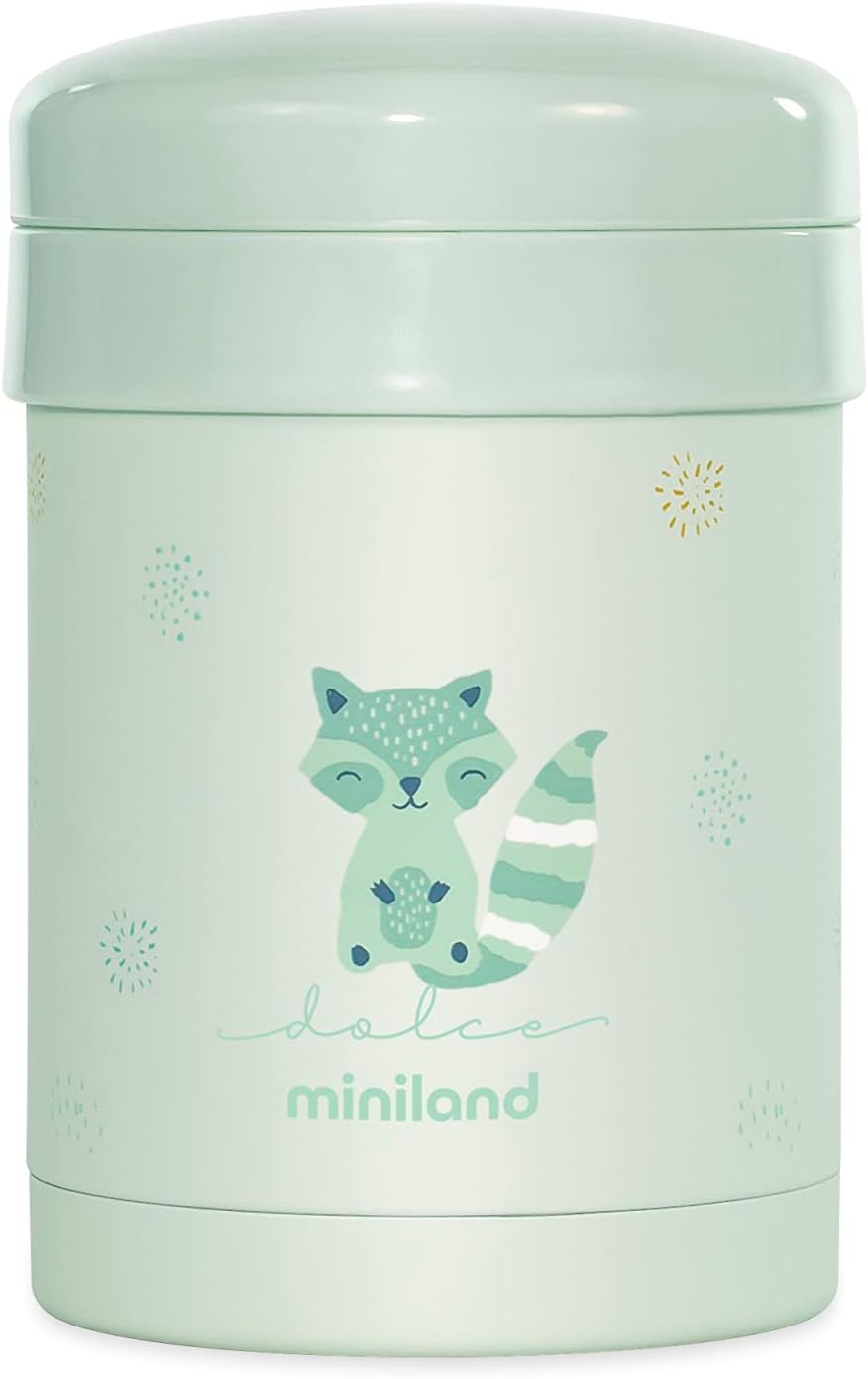 Miniland Thermetic Dolce Mint Isolierbehälter, 700 ml, doppelte Stahl-Isolierschicht mit zwei Innenb