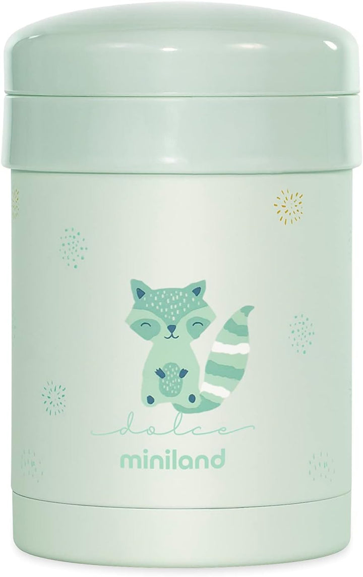 Miniland Thermetic Dolce Mint Isolierbehälter, 700 ml, doppelte Stahl-Isolierschicht mit zwei Innenb