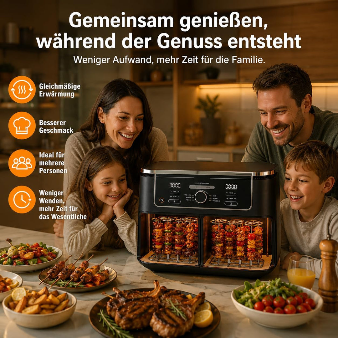 2×304 Edelstahl Heissluftfritteuse Spiessen Grillrost für Ninja Foodi AF500EU/ AF400 EU/AF300EU/SL40