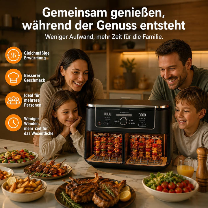 2×304 Edelstahl Heissluftfritteuse Spiessen Grillrost für Ninja Foodi AF500EU/ AF400 EU/AF300EU/SL40