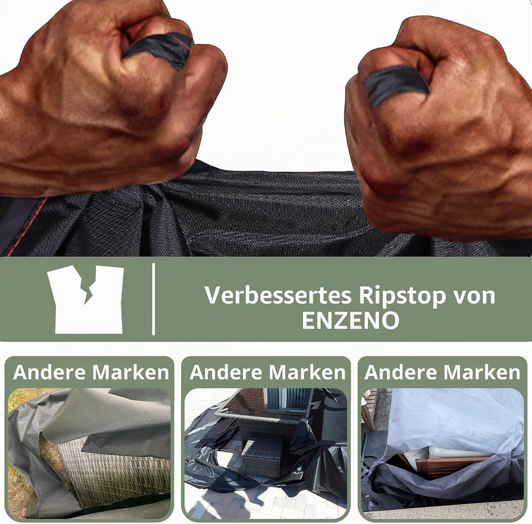 Enzeno Gartenmöbel Abdeckung Wasserdicht aus Oxford Gewebe, Gartenlounge Abdeckung Winterfest für Ti