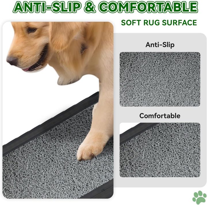 Hunderampe Auto Klappbar 170 x 44 cm Grau, mit Rutschfester Teppichoberfläche, bis 70 kg, Leicht Alu