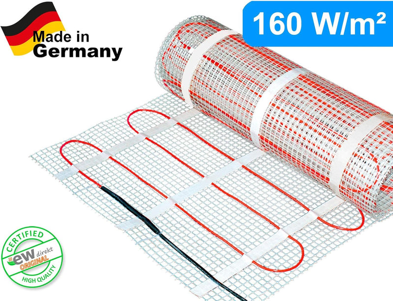 Elektrische Fussbodenheizung SunPro für Fliesen 160 W/m² - Komplett-Set mit Thermostat RT-50 touch/s