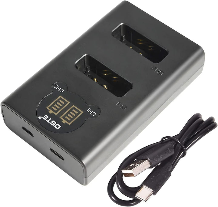 DSTE 2X NB-13L Ersatz Batterie + Dual USB-Ladegerät mit LCD-Display Kompatibel mit Canon PowerShot S