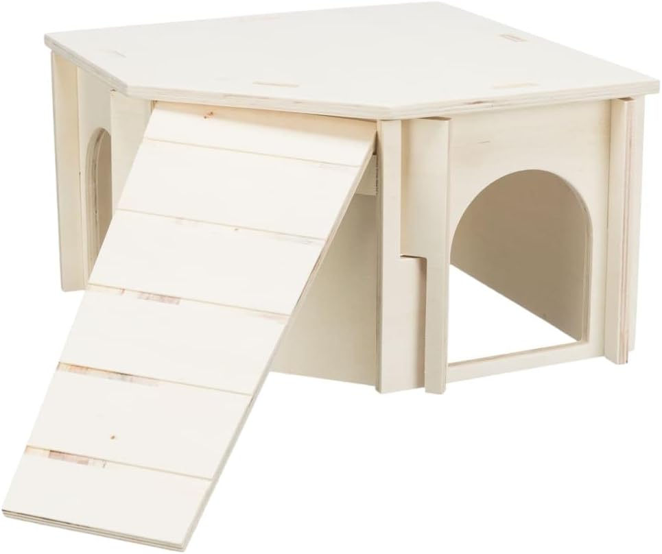 TRIXIE 'Kleintier Eckhaus ohne Klammern und Nägel für Meerschweinchen und Zwergkaninchen Haus Thore,