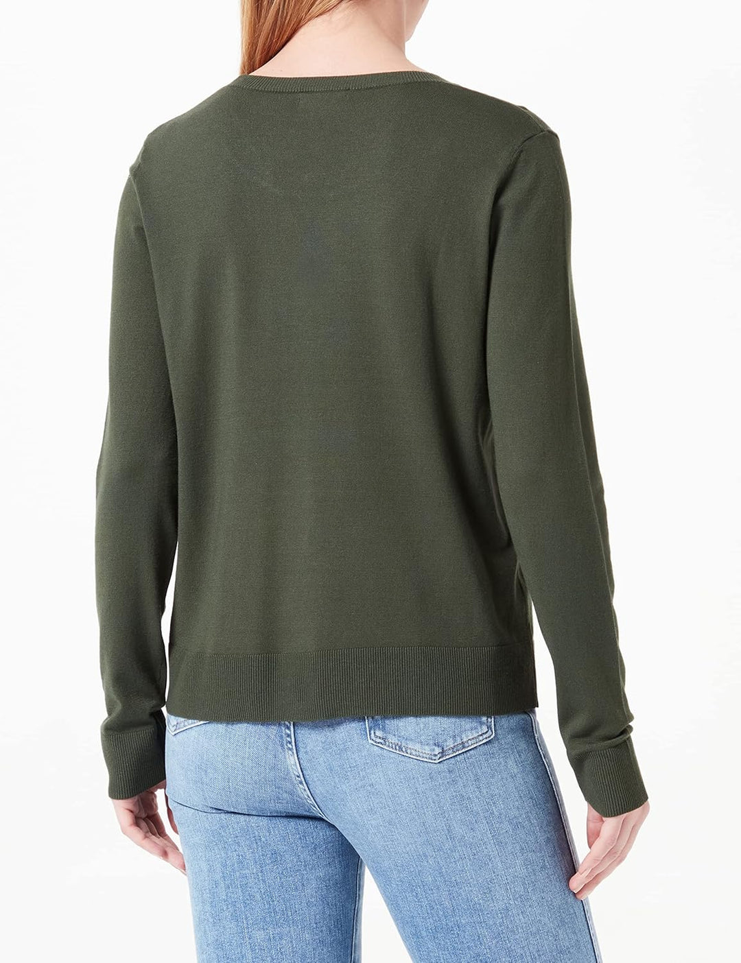 Sisley Damen L/S 14ETM100F Sweater, Dark Green 22M, XS