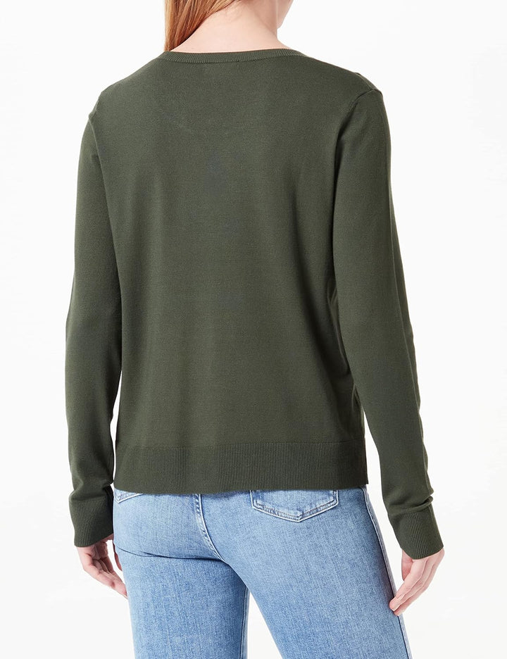 Sisley Damen L/S 14ETM100F Sweater, Dark Green 22M, XS
