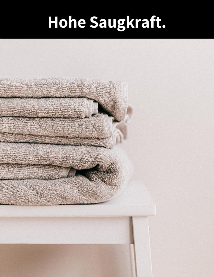 2X Duschtuch + 4X Handtuch | Beige | 100% Baumwolle Frottier | Oeko-TEX® Standard 100 | Premium Qual