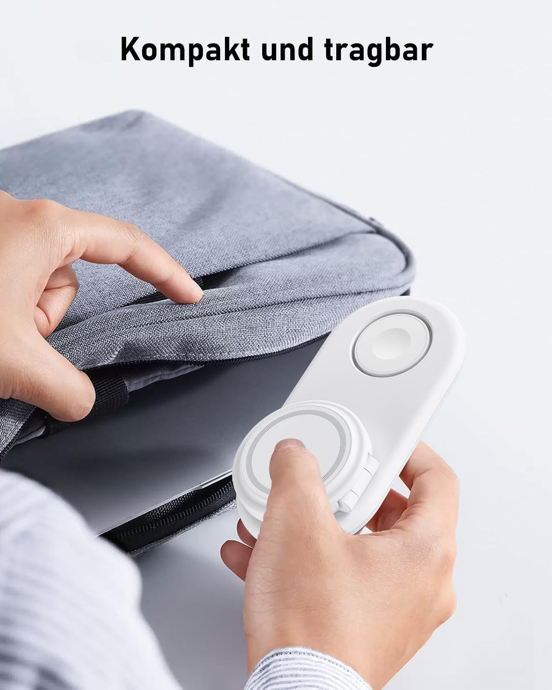 Tragbare 3 IN 1 Ladestation kompatibel mit Apple Watch und iPhone, Mag-Safe Ladegerät für iPhone 17