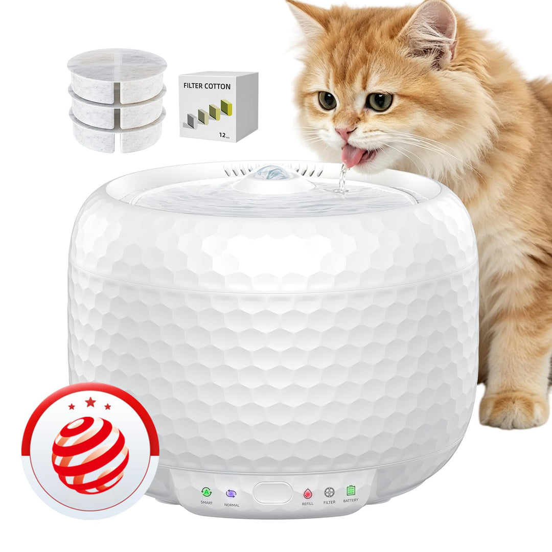 1.8L Kabellose Katzenbrunnen mit 5200mAh Akku, kabelloser Haustierbrunnen mit extrem leiser Pumpe, 2