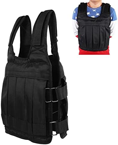 50 Kg Gewichtsweste, Trainingsgewichtsweste mit 12 Taschen und Schaumstoffpolster, Verstellbare Gürt