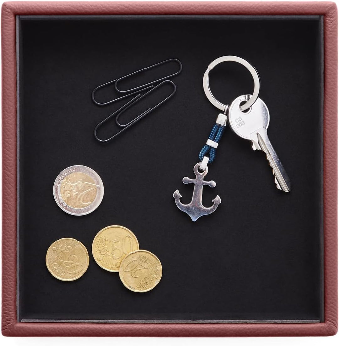 Eglooh - Atena - Taschenleerer aus echtem Leder Bordeaux Rot - Schreibtisch-Organizer mit modernem D