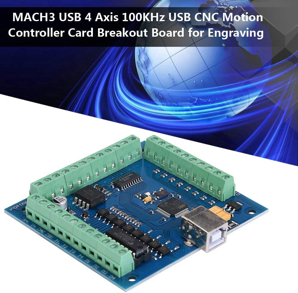 MACH3 Motion Card, 4 Achsen USB CNC Motion Controller Karte Breakout Board, 100 KHz, 100 KHz Motion