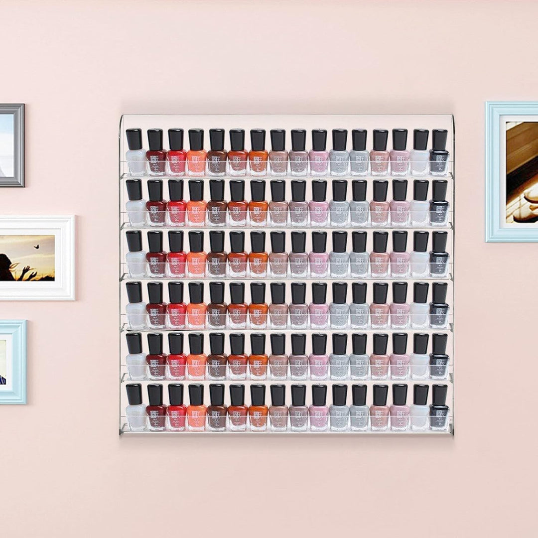 Nagellack Regal 6 Ablagen 96 Flasche Nagellack Organizer Wand für Nagellack Parfüm Lipstick Ätherisc