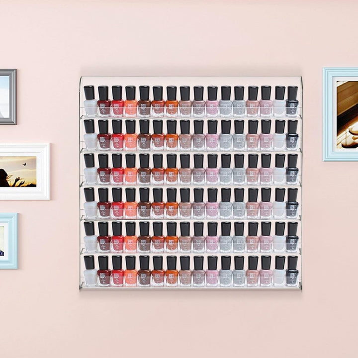 Nagellack Regal 6 Ablagen 96 Flasche Nagellack Organizer Wand für Nagellack Parfüm Lipstick Ätherisc