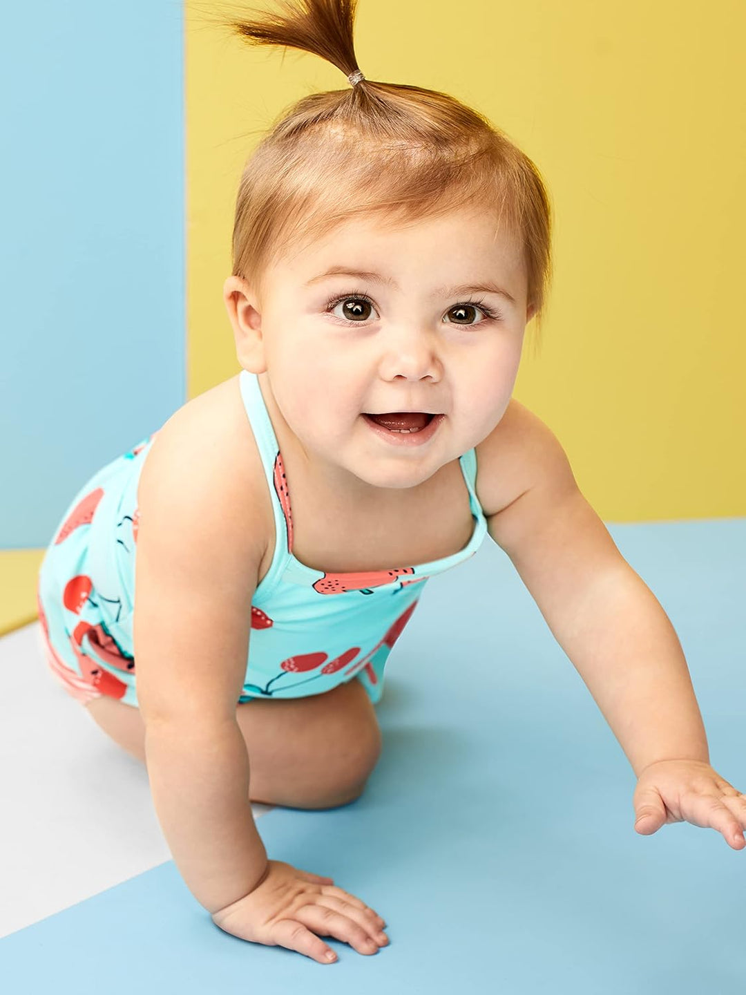 Simple Joys by Carter's Baby-Mädchen Rash-Guard-Set, 3 Jahre Orange Meereswelt/Rot Früchte/Stre
