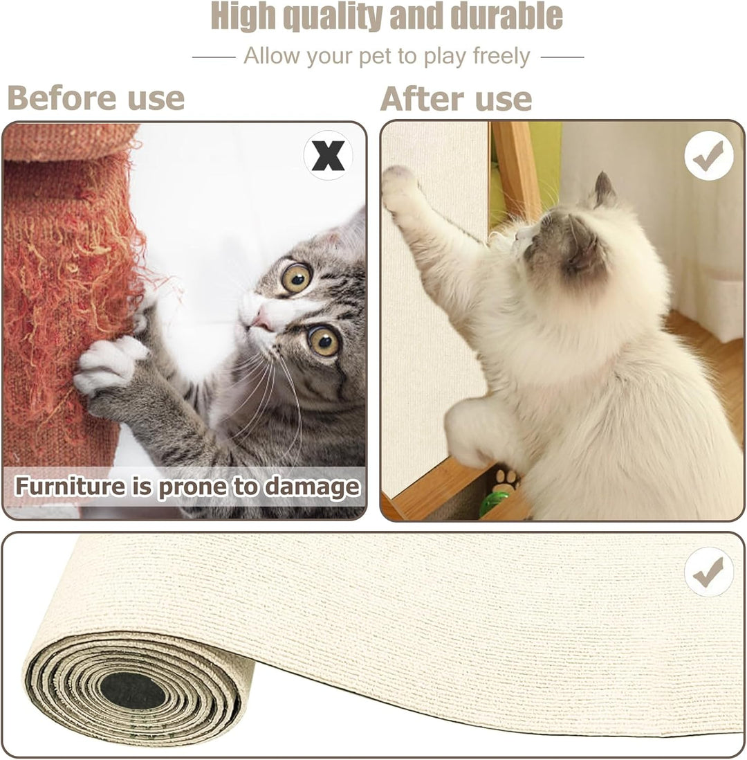 Selbstklebend Kratzteppich Katze Wand, dellyy Kratzteppich Kratzmatte Wand Kratzmatte für Katzen, Kr