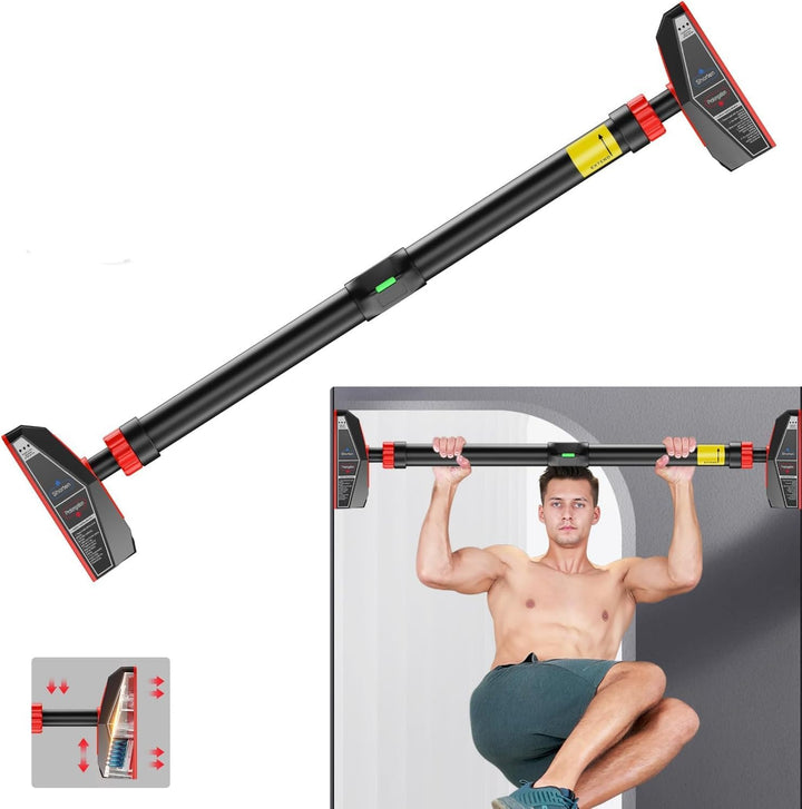 HAKENO Klimmzugstange für Türrahmen ohne Schrauben/Bohren, Pull Up Bar Tragkraft bis 200 Kg, Recksta