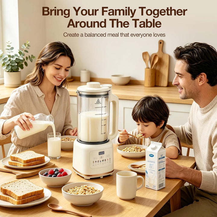 10 in 1 Nussmilchmaschine, 1800ML Pflanzenmilchbereiter & Sojamilchmaschine, Touch Display, Warmhalt