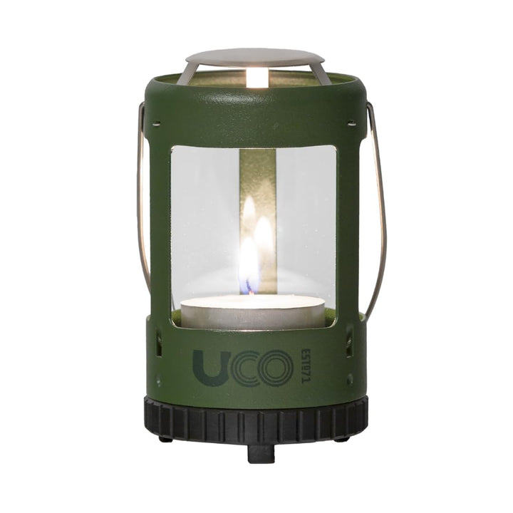 Uco 24359 Outdoor Camping Laterne Mini Kerze Laterne Kit Waldgrün