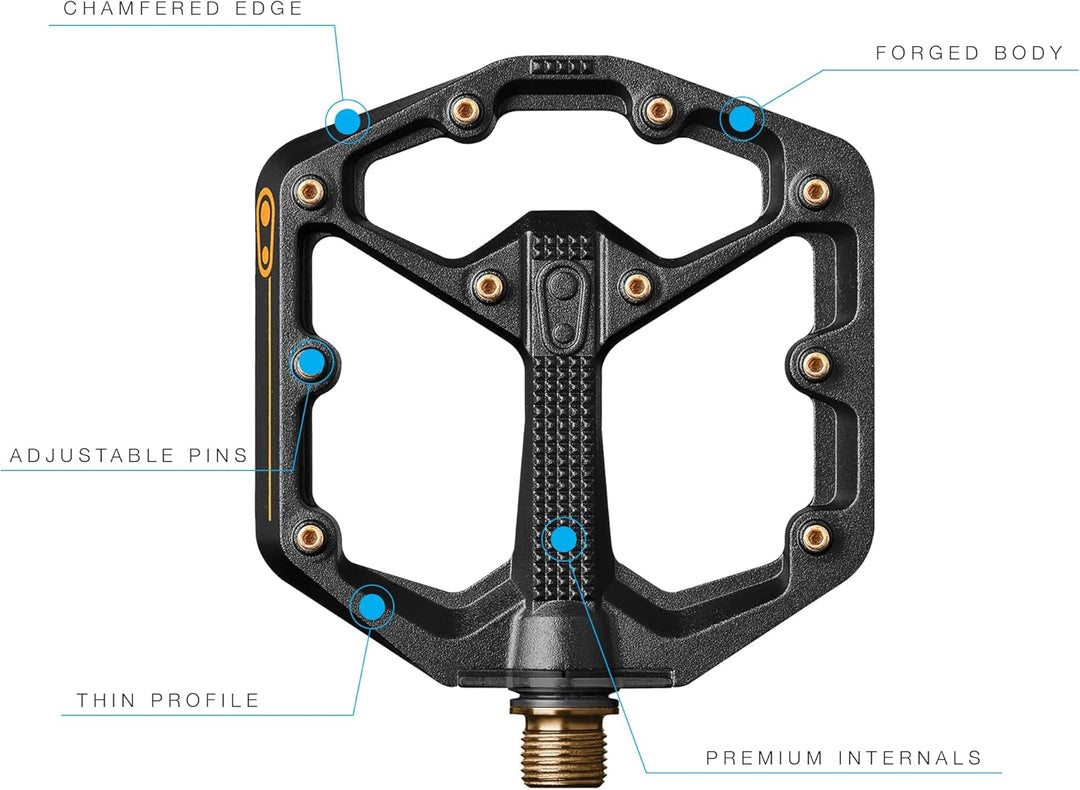 Crankbrothers Stamp Flat BMX/MTB Fahrradpedal – Plattform-Fahrradpedal, minimales Profil, Verstellba