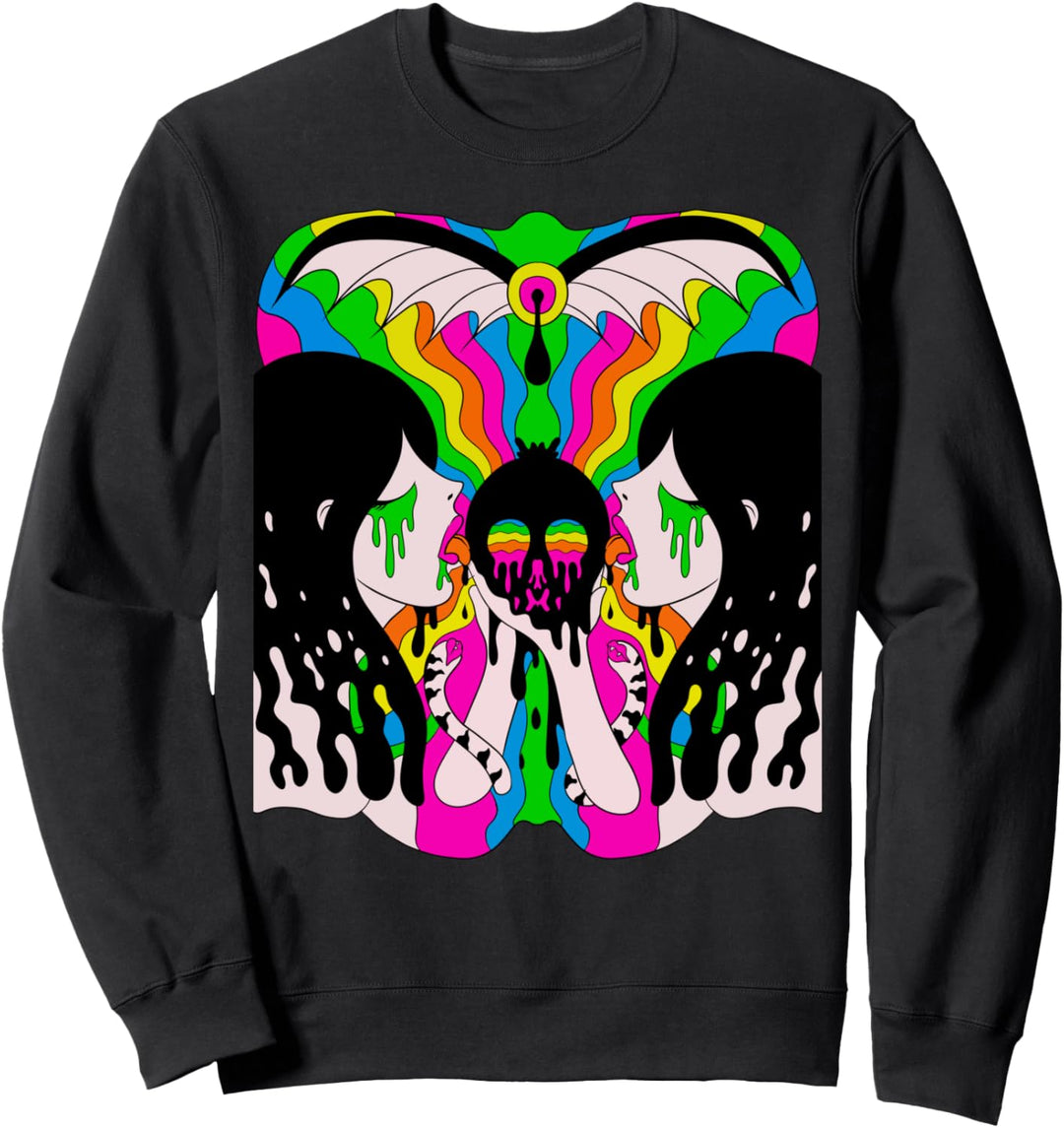 Psychedelic Abstract Art Hippie Trippy Lsd Nackt Geschenk Sweatshirt