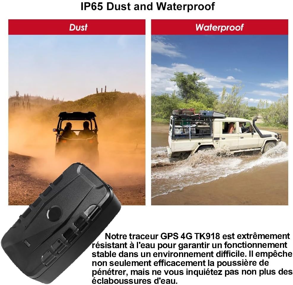 TKMARS 4G GPS-Tracker Auto GPS Tracker 240 Tage Standby-Zeit, 60 Historien Abrufbar, Stark Magnetisc