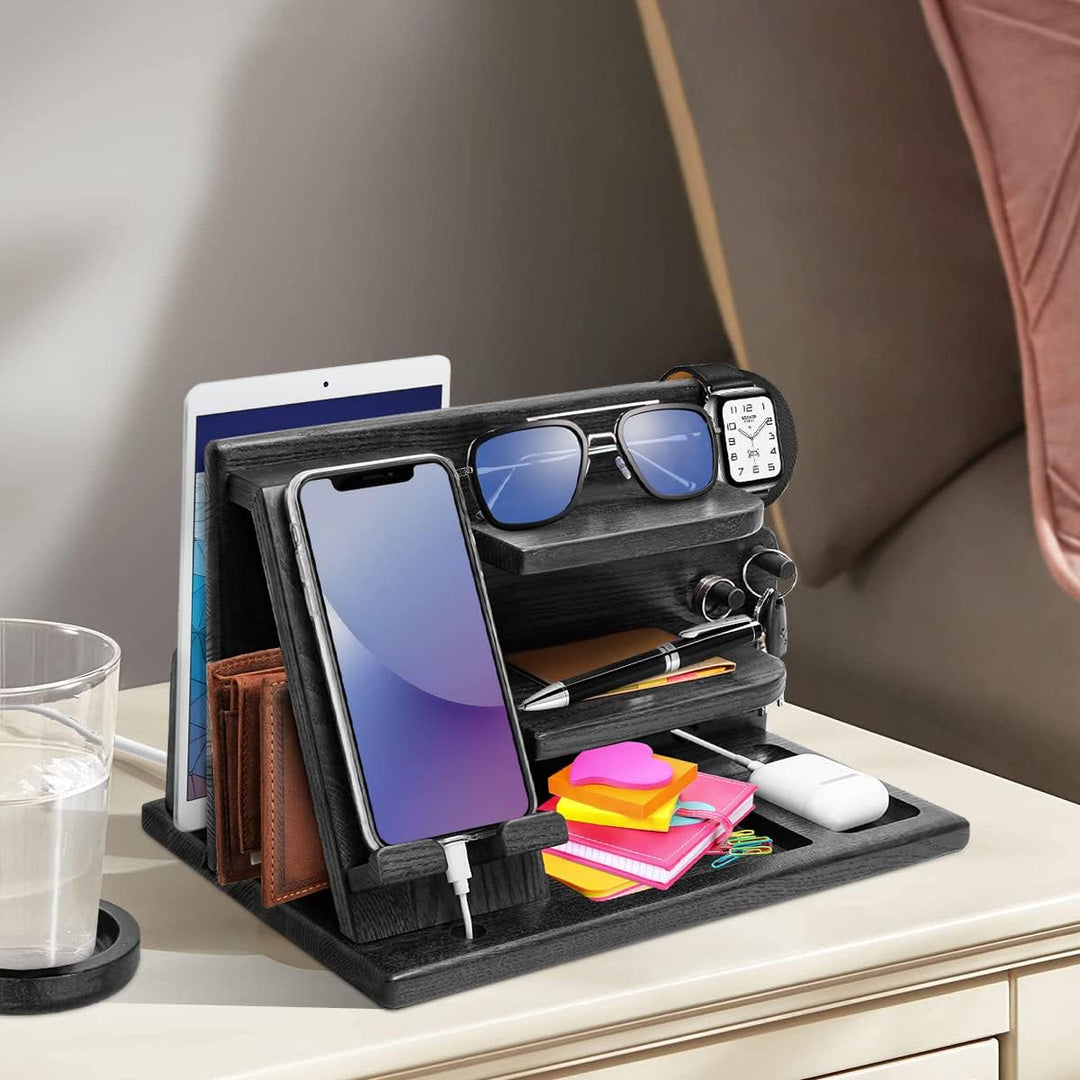 Geschenke für Männer Geschenke zu Valentinstag Holz Telefon Dockingstation Nachttisch Organizer Vate