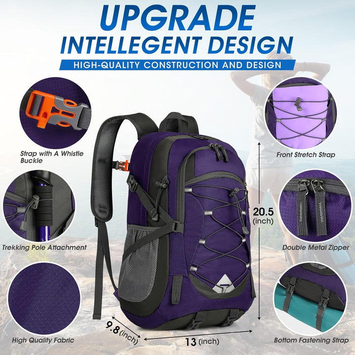IGOLUMON Wanderrucksack Herren Damen 40L Wasserdichter Rucksack Leicht Faltbarer Reiserucksack Trekk