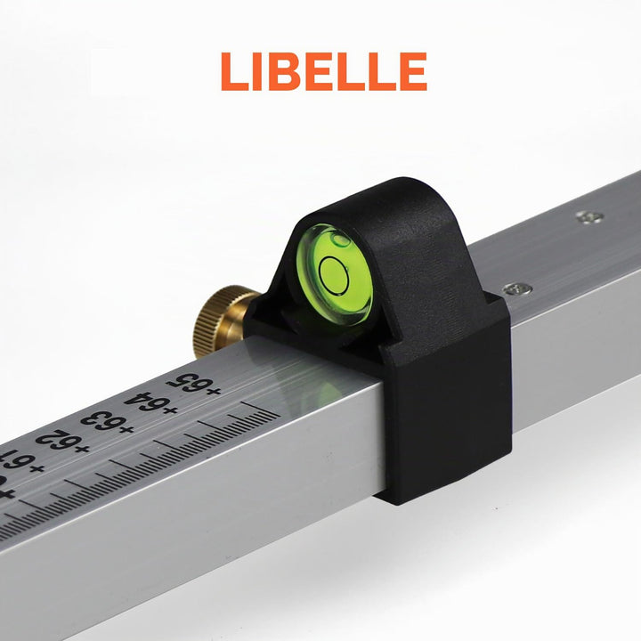 Teleskop Nivellierlatte, Laser-Grade-Stab mit Schnellverschlussschieber für Laserempfänger,7,9ft/2,4