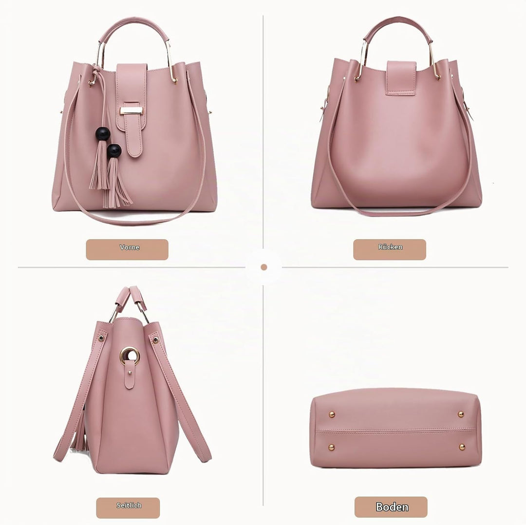 NICOLE &amp; DORIS Damen Handtaschen 3 Stück Taschen für Damen Kette Tasche Top-Griffe Schultertaschen P