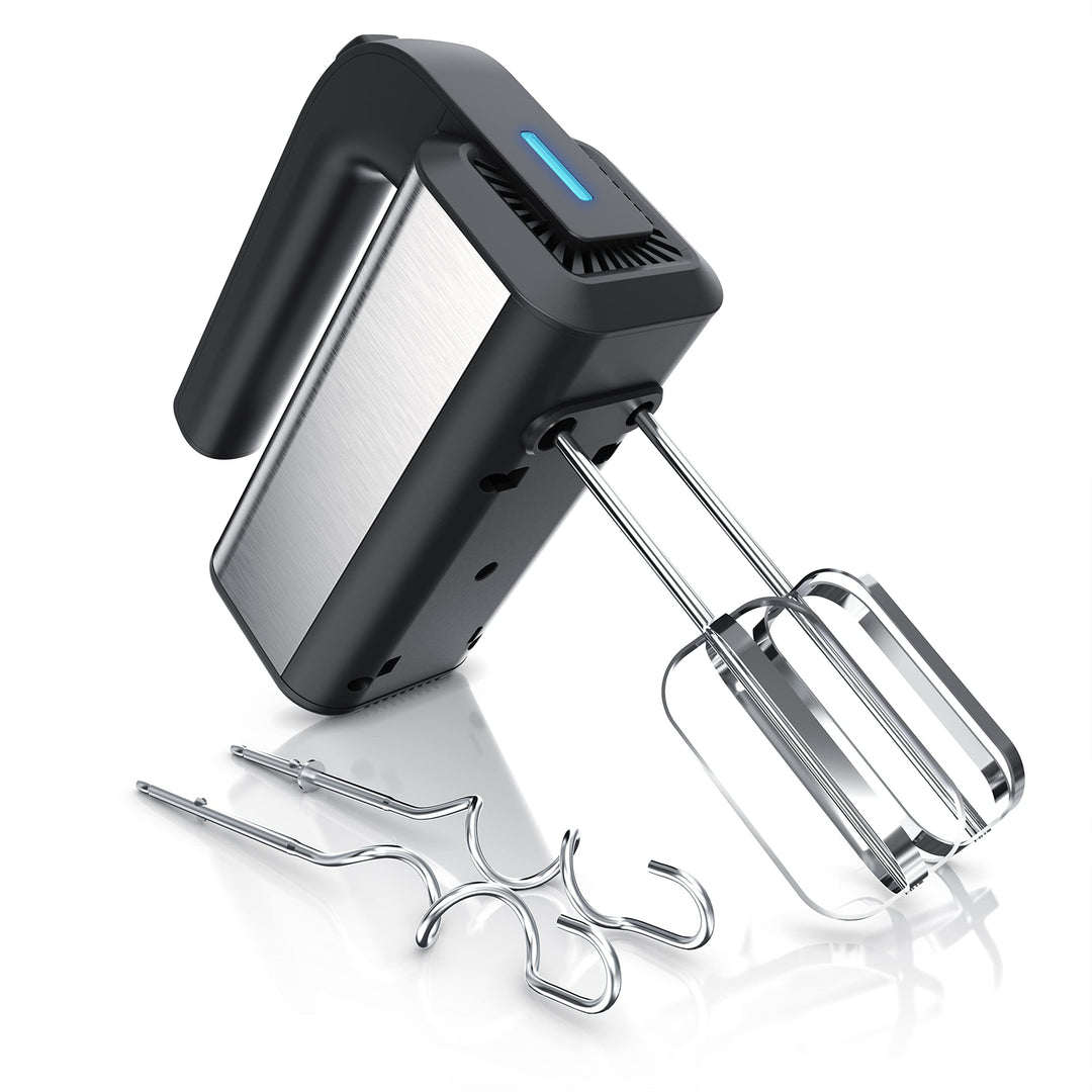 Arendo - Handmixer, Handrührer, 350 Watt, 2 Rührbesen, 2 Edelstahl-Knethaken, spülmaschinengeeignet,