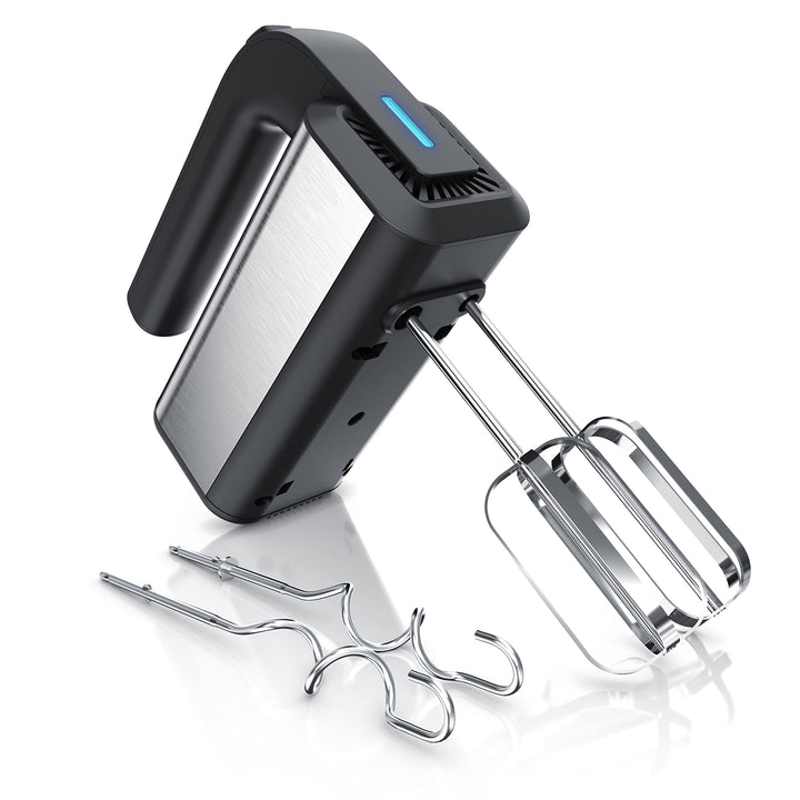 Arendo - Handmixer, Handrührer, 350 Watt, 2 Rührbesen, 2 Edelstahl-Knethaken, spülmaschinengeeignet,
