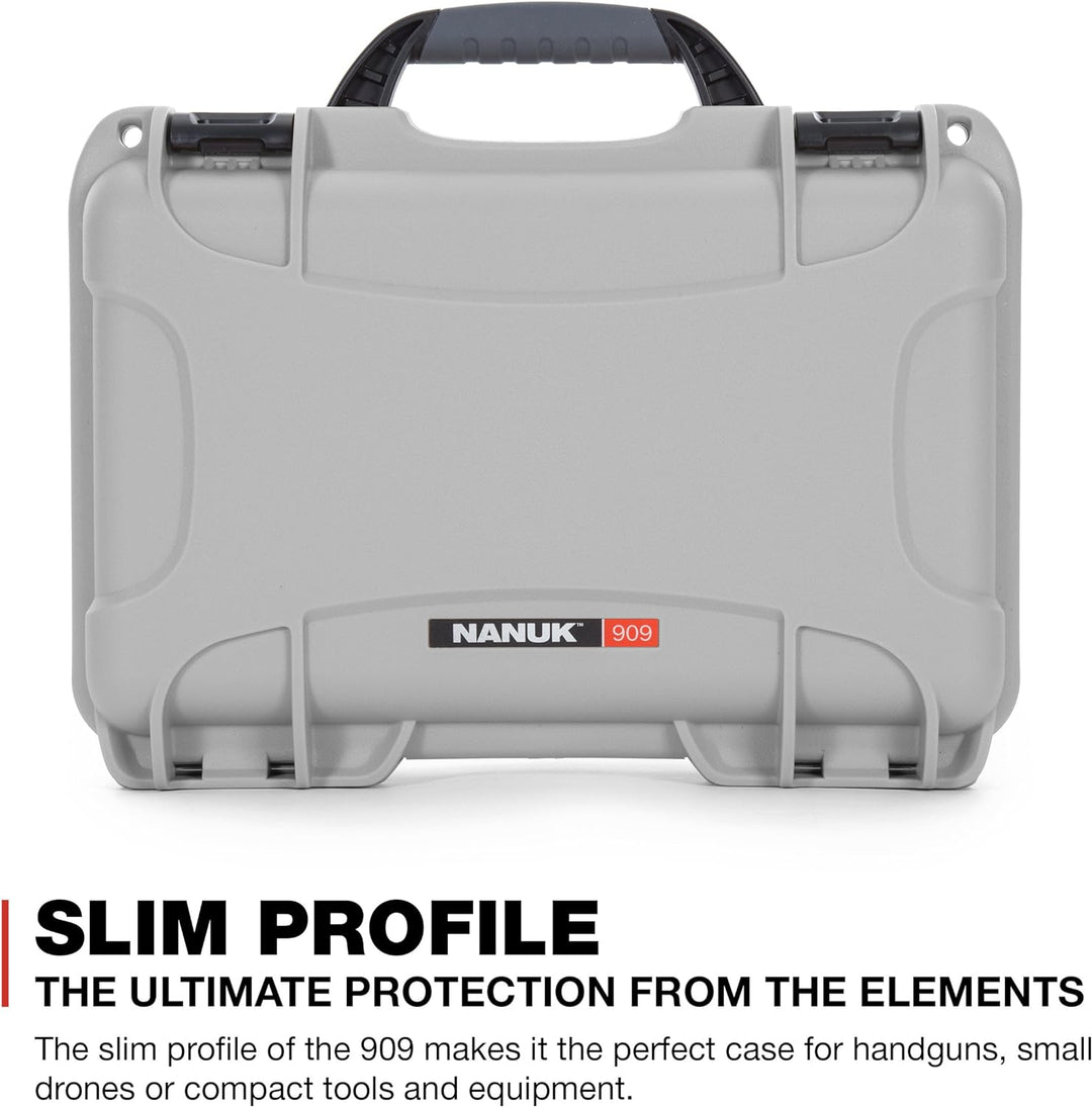 Nanuk 909 Wasserdichter Hartschalenkoffer Mit Plüschschaumeinlage - Silber Silber Würfelförmiger Sch