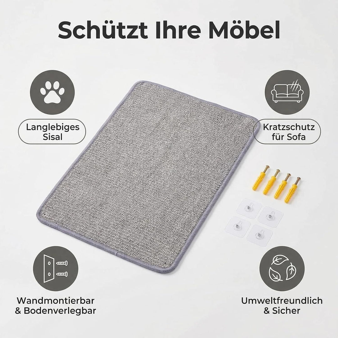 Kratzmatte Katze 40x60cm Kratzbretter Natürliche Sisal Kratzmatte Katzenkratzmatte Kratzschutz für S
