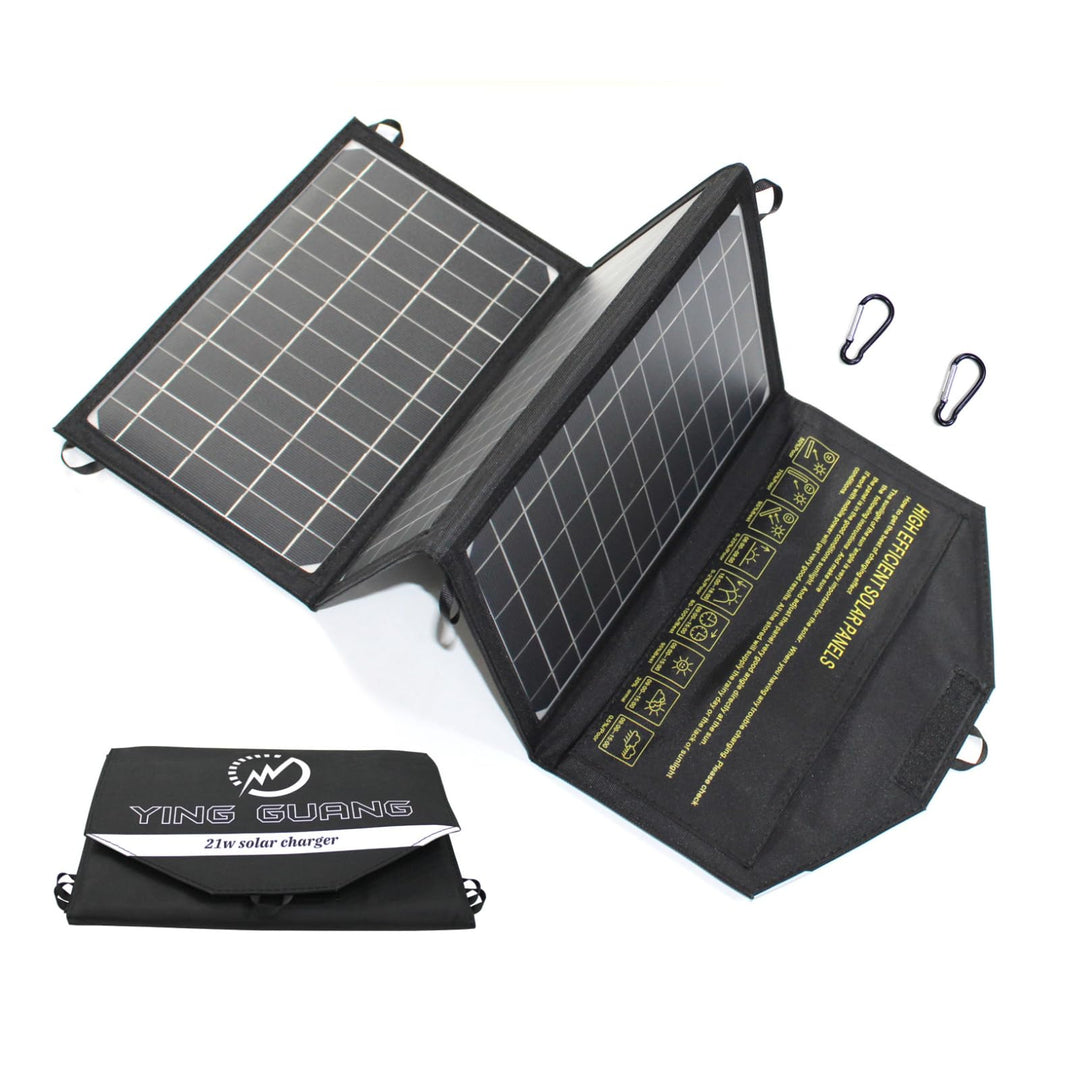 Faltbares Solar Ladegerät 21W 5V/4,8A Maximale Monokristallines Solarpanel Ladegerät 2USB-Anschlüsse