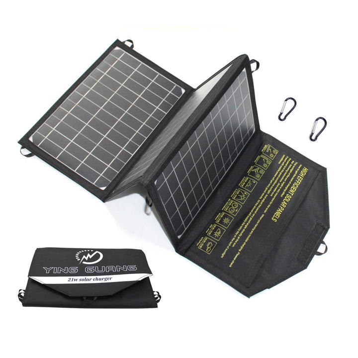 Faltbares Solar Ladegerät 21W 5V/4,8A Maximale Monokristallines Solarpanel Ladegerät 2USB-Anschlüsse