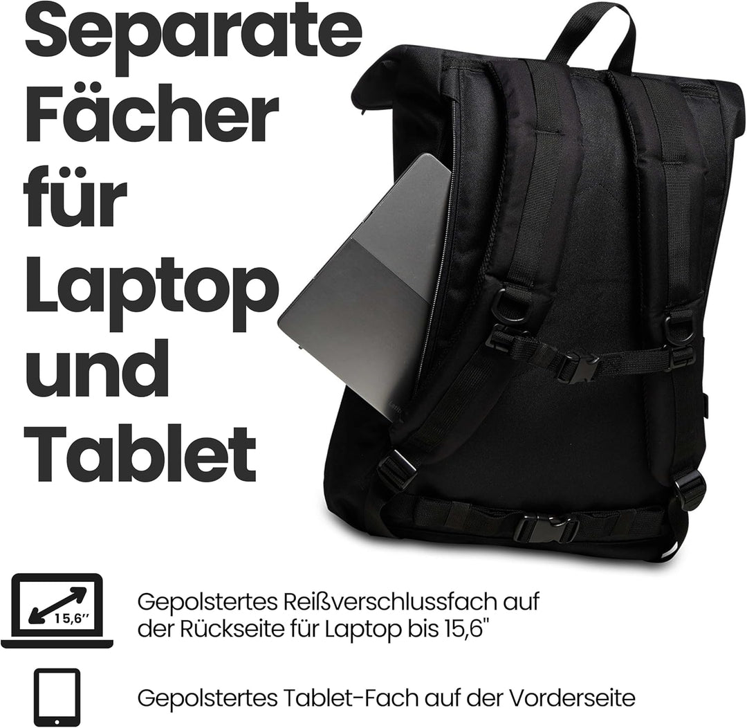INVICTA ACT FOLD Rucksack aus nachhaltigem Stoff, Praktisch &amp; Unisex Leicht, kompakt, mit Laptopfach