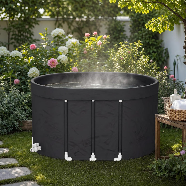 LZQ Faltbares Eisbad Badewanne 115x68x65 cm, mobiles Kältebecken für Zuhause &amp; Garten, aufblasbare E