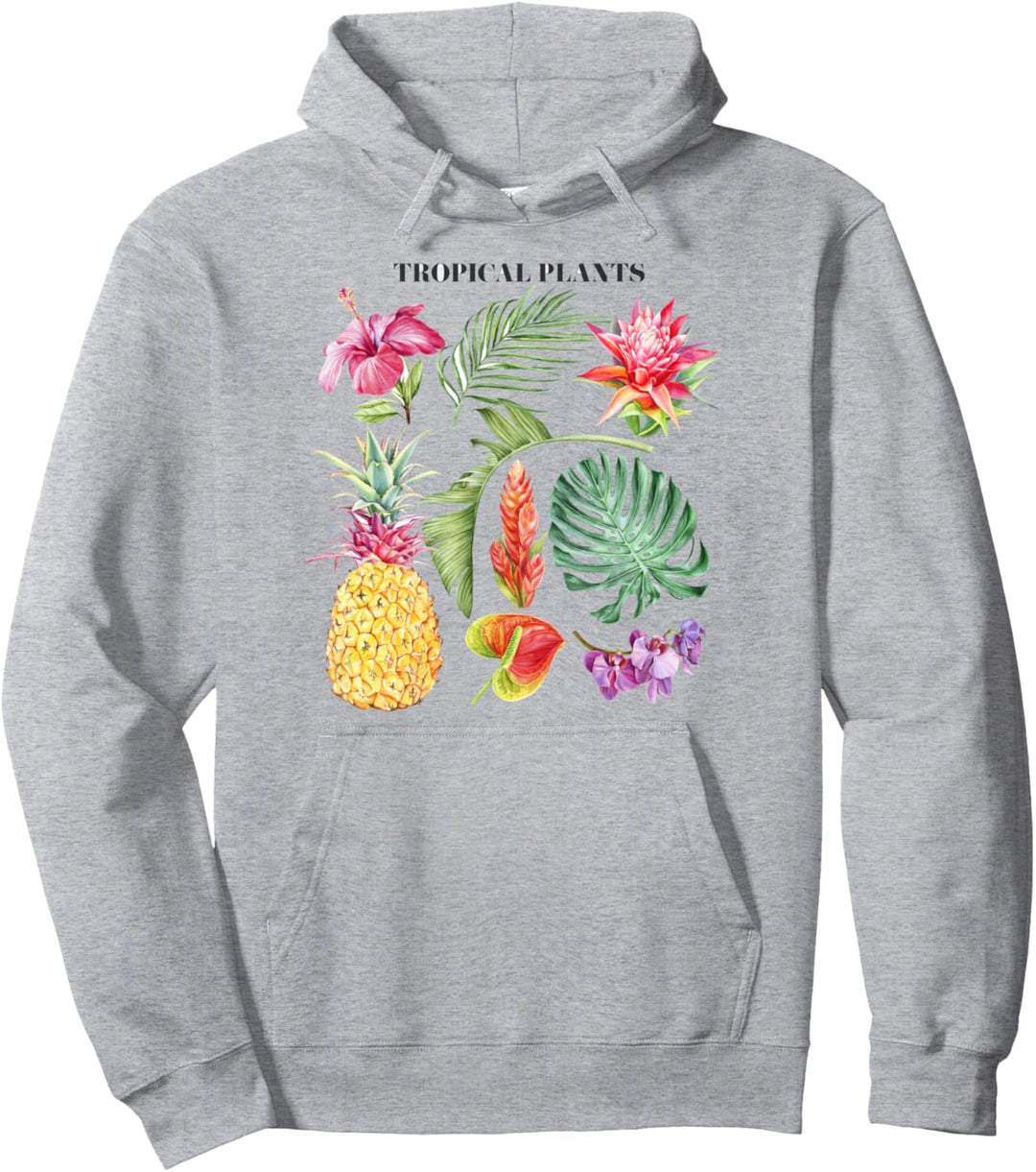 Trendy Tropical Plants Chart Pullover Hoodie