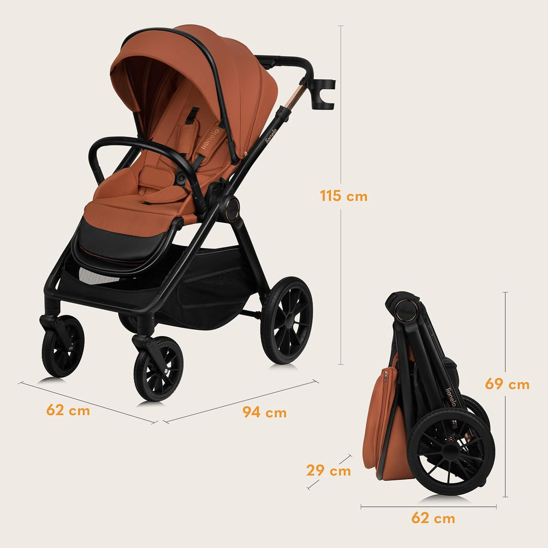 Lionelo Layla Kinderwagen 2 in 1 Kombikinderwagen (0-4 Jahre, bis 22 Kg), Babywanne und Sportsitz, W