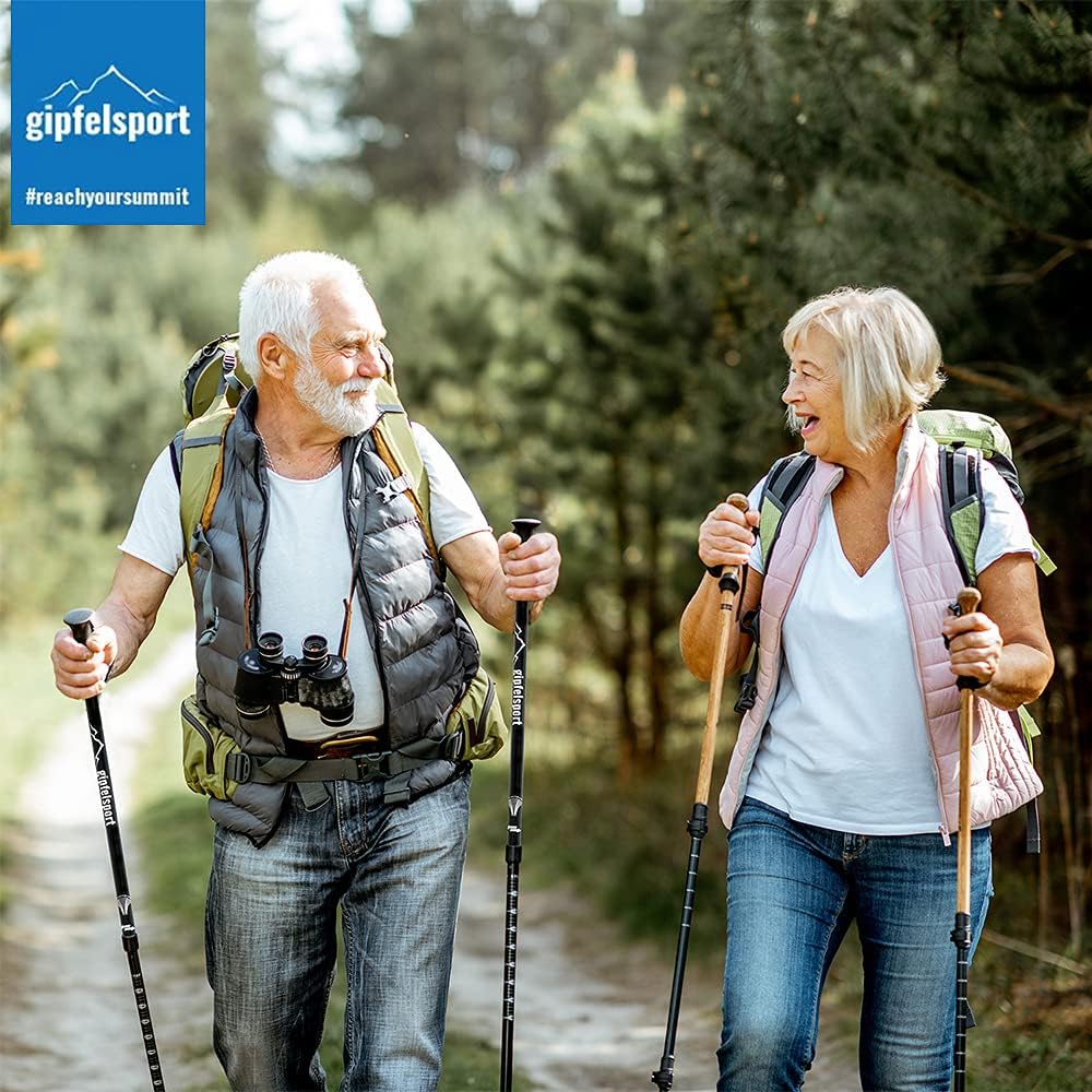 gipfelsport Faltbare Wanderstöcke I Teleskop Trekkingstöcke mit Tasche I Wanderstock, Teleskopstöcke