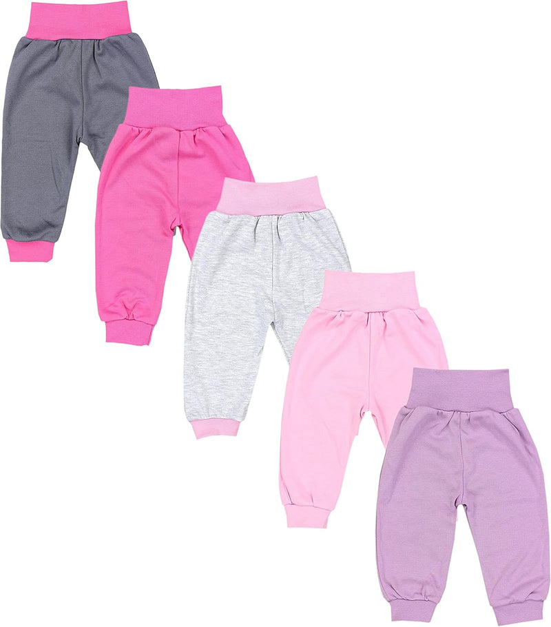 TupTam Unisex Baby Pumphose 5er Pack aus Oeko-Tex zertifizierten Materialien Langhose Unisex 104 Ros