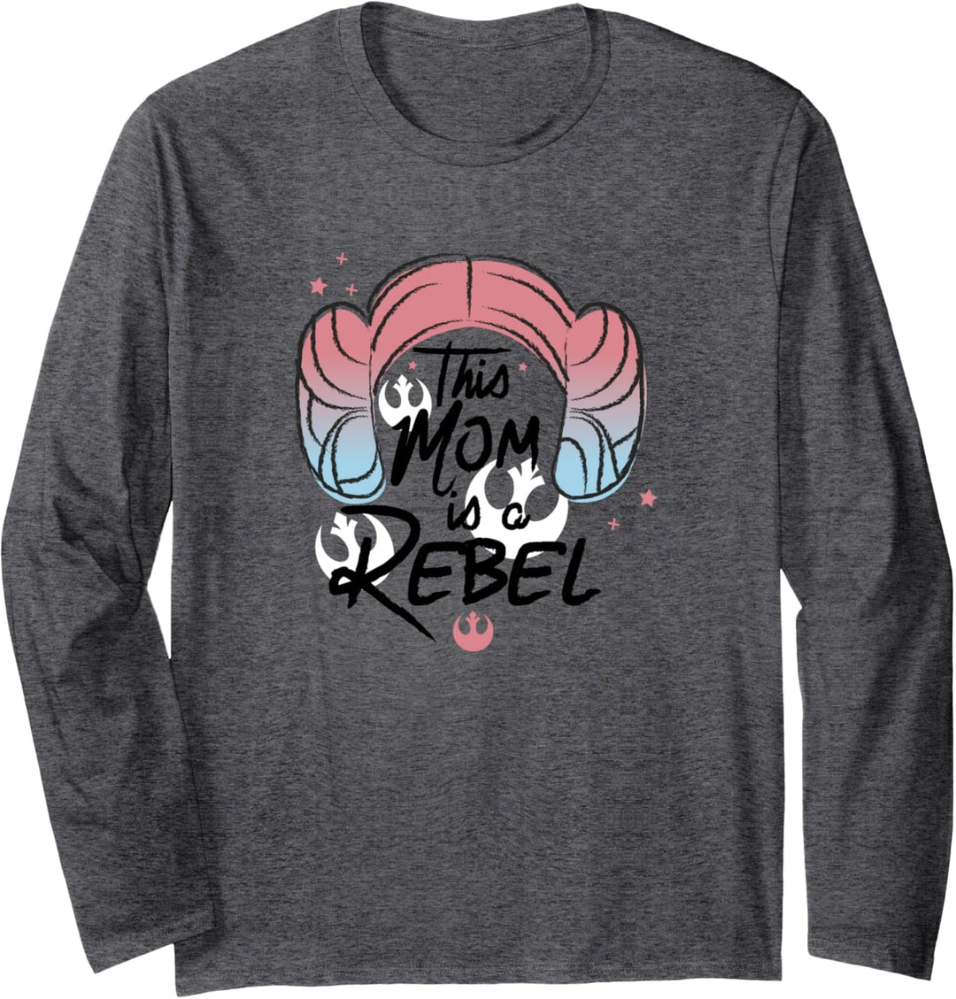 Star Wars This Mom Is A Rebel Princess Leia Hair Langarmshirt