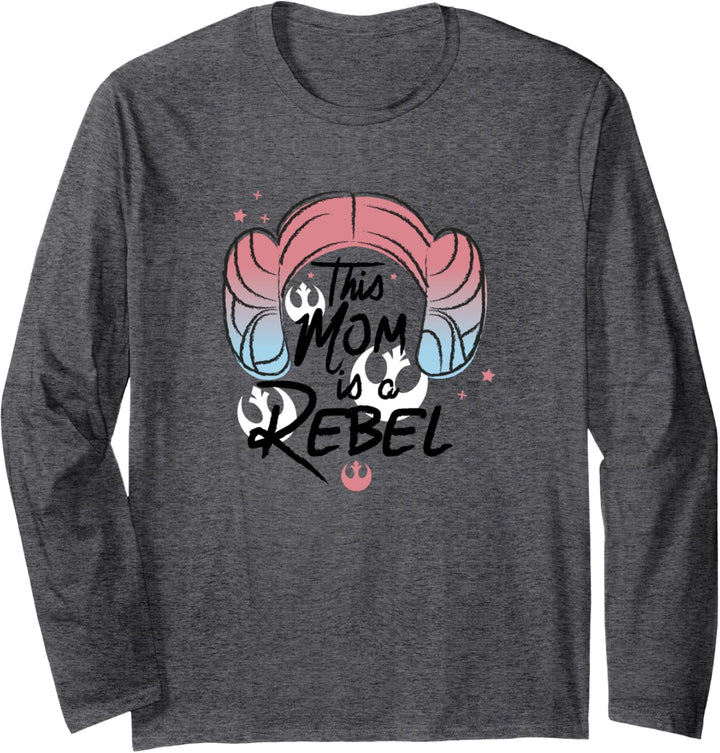 Star Wars This Mom Is A Rebel Princess Leia Hair Langarmshirt