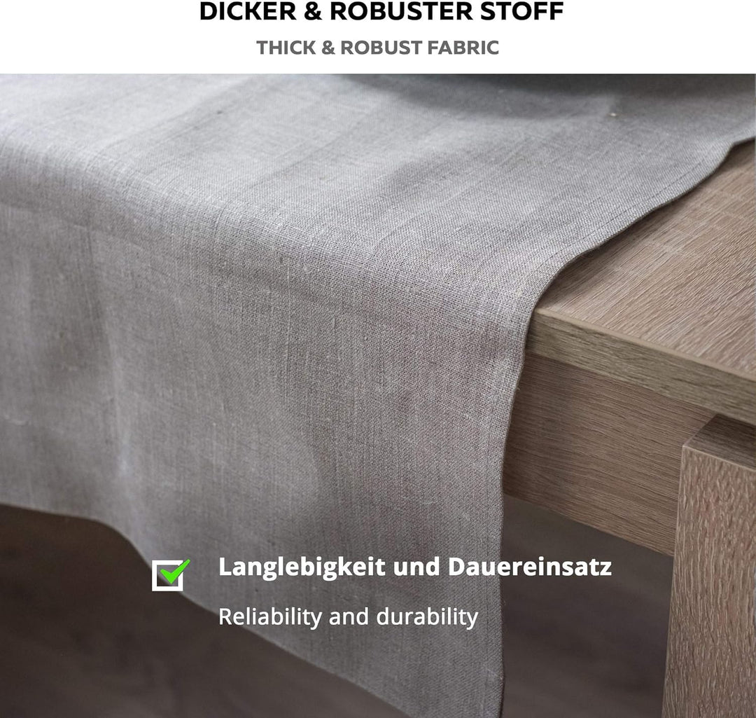 Leinen Tischläufer | Tischband Reinleinen | Tischtuch 100% Leinen LANDHAUSSTIL & RUSTIK 45 x 230 cm