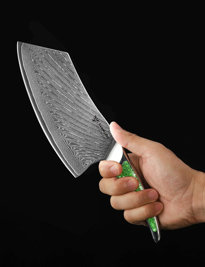 18CM Nakiri-Messer, Fleischerbeil aus Japanischem VG-10-Damaszenerstahl, ultrascharfes Gemüsemesser