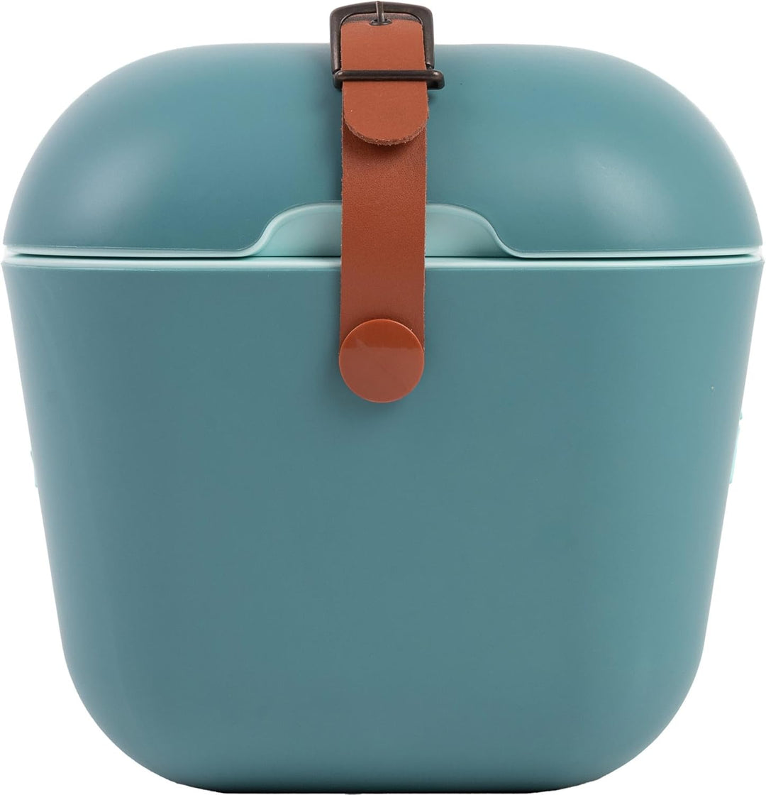 Polarbox Klassische Kühlbox mit Lederband, 20 l, Blau & Marine Rose, starre, wärmeisolierte Eisbox f