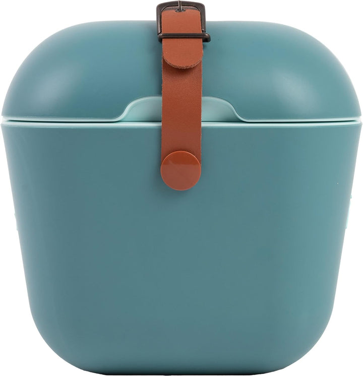 Polarbox Klassische Kühlbox mit Lederband, 20 l, Blau & Marine Rose, starre, wärmeisolierte Eisbox f